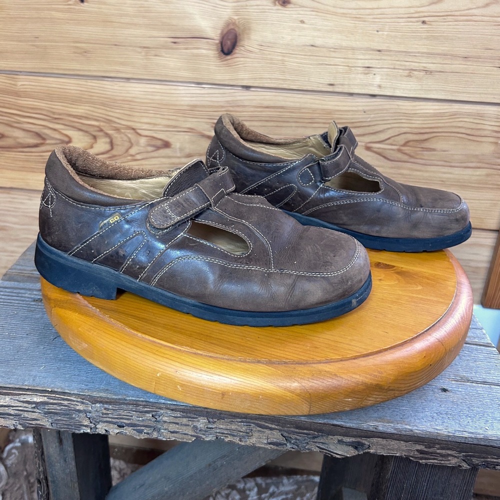 Nimco Made4You Brown Leather Mary Jane T-Strap Comfort Shoes Portugal Size 6.5
